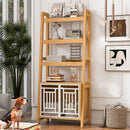 Modern Furniture Style 2 In 1 Pet Friendly Dog Crate Ladder Bookcase - Ancient Oak