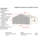 [39X39FT] Extra-Large Heavy-Duty Galvanized Steel Barn Building Shed With 3 Rolling Door Garages (SAK10234)