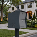 Retrobox Locking Package Dropbox in TEXTURED GRAY METALLIC - Modern Mailbox