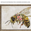 Floral Honey Bee Painting Canvas Wall Art