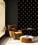 Dark Wallpaper with Gold Pattern