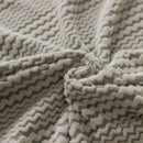 Modern Textured Stretch Sofa Cover, Plush Fleece Sofa Slipcover with 3D Stripe Texture