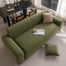 Modern Textured Stretch Sofa Cover, Plush Fleece Sofa Slipcover with 3D Stripe Texture
