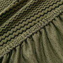 Modern Textured Stretch Sofa Cover, Plush Fleece Sofa Slipcover with 3D Stripe Texture