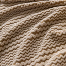 Modern Textured Stretch Sofa Cover, Plush Fleece Sofa Slipcover with 3D Stripe Texture
