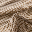 Modern Textured Stretch Sofa Cover, Plush Fleece Sofa Slipcover with 3D Stripe Texture