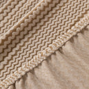 Modern Textured Stretch Sofa Cover, Plush Fleece Sofa Slipcover with 3D Stripe Texture