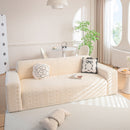 High Stretch Embossed Geometric Slipcover for Couch, Cozy Plush Fleece Couch Cover