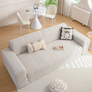 High Stretch Embossed Geometric Slipcover for Couch, Cozy Plush Fleece Couch Cover