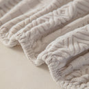 High Stretch Embossed Geometric Slipcover for Couch, Cozy Plush Fleece Couch Cover