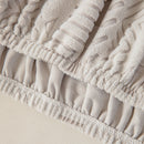 High Stretch Embossed Geometric Slipcover for Couch, Cozy Plush Fleece Couch Cover