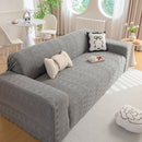 High Stretch Embossed Geometric Slipcover for Couch, Cozy Plush Fleece Couch Cover