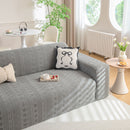 High Stretch Embossed Geometric Slipcover for Couch, Cozy Plush Fleece Couch Cover