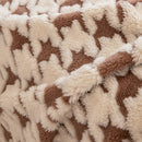 Jacquard Plush Houndstooth Sofa Throw Cover, Cover Throws for Sofas, Stylish Living Room Throws