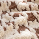 Jacquard Plush Houndstooth Sofa Throw Cover, Cover Throws for Sofas, Stylish Living Room Throws