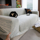 High Stretch Couch Slipcover with Abstract Stripe, Washable Non-Slip Cover for Dogs