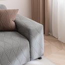 Modern Wavy Jacquard Sofa Slipcover, High Stretch Sofa Cover with 3D Organic Texture