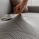 Modern Wavy Jacquard Sofa Slipcover, High Stretch Sofa Cover with 3D Organic Texture