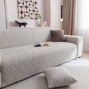 Modern Wavy Jacquard Sofa Slipcover, High Stretch Sofa Cover with 3D Organic Texture