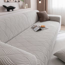 Modern Wavy Jacquard Sofa Slipcover, High Stretch Sofa Cover with 3D Organic Texture