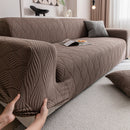 Modern Wavy Jacquard Sofa Slipcover, High Stretch Sofa Cover with 3D Organic Texture