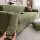 Modern Wavy Jacquard Sofa Slipcover, High Stretch Sofa Cover with 3D Organic Texture
