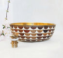 Walnut Wood & Brass Vessel Sink - Handcrafted Vessel Sink