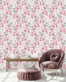 Modish Pink Flowers Wallpaper Vogue