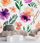 Elegant Modern Violet Flowers Wallpaper