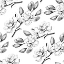 Grey Flowers and Branches Wallpaper