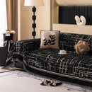 Modern Couch Protector Blanket Woven Chenille Sofa Cover Throw with Artistic Grid