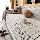 Modern Couch Protector Blanket Woven Chenille Sofa Cover Throw with Artistic Grid