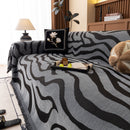 Zebra Striped Chenille Throw Sofa Cover Full-Cover Decorative Furniture Slipcover