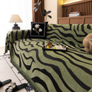 Zebra Striped Chenille Throw Sofa Cover Full-Cover Decorative Furniture Slipcover