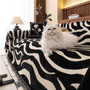 Zebra Striped Chenille Throw Sofa Cover Full-Cover Decorative Furniture Slipcover