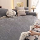 Chenille Sofa Cover Towel – Non-Slip, Washable Pets Couch Protector with Tassels