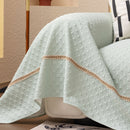 Jacquard Ice Silk Sofa Throw Cover with Gold Trim, Summer Cooling Couch Slipcover