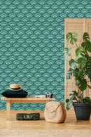 Green Arc Pattern Wallpaper