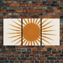 Glamorous Sunburst Wall Art, Art Deco, Framed Canvas Print, Starburst Print, Atomic Age Art, Gold Sun Art, Wall Decor, Home Decor
