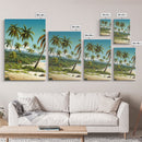 Tropical Art, Palm Tree Wall Art, Seascape Print, Beach Art, Canvas Print, Wall Art, 3 Piece Wall Art, Game Room Decor, Dorm Room Art