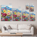 Wildflower Meadow, Wildflower Wall Art, Floral Print, Canvas Print, Set Of 3 Prints, Wall Art, 3 Piece Wall Art, Country Home Decor
