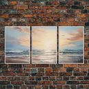 Beach Wall Art, Seascape Print, Sunset Wall Art, Canvas Print, Wall Art, 3 Piece Wall Art, Beach House Wall Decor, Home Office Art, RV Decor