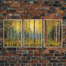 Forest Wall Art, Trees Art Print, Wildflower Wall Art, Canvas Print, Wall Art, 3 Piece Wall Art, Birthday Gift, Farmhouse Wall Art, RV Decor