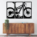 Mountain Bike 3 Piece Metal Wall Art Set – MTB Cycling Sports Wall Decor