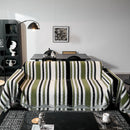 Striped Chenille Sofa Throw Covers, Boho Style Cozy Couch Protector Blanket