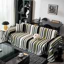 Striped Chenille Sofa Throw Covers, Boho Style Cozy Couch Protector Blanket