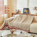 Reversible Herringbone Sofa Cover, 2-in-1 Classic British Throw Blanket for Couch