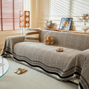 Reversible Herringbone Sofa Cover, 2-in-1 Classic British Throw Blanket for Couch