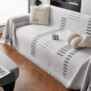 Reversible Chenille Couch Cover Blanket with Tassel Large Boho Futon Cover L Shaped Sectional Cover
