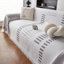Reversible Chenille Couch Cover Blanket with Tassel Large Boho Futon Cover L Shaped Sectional Cover